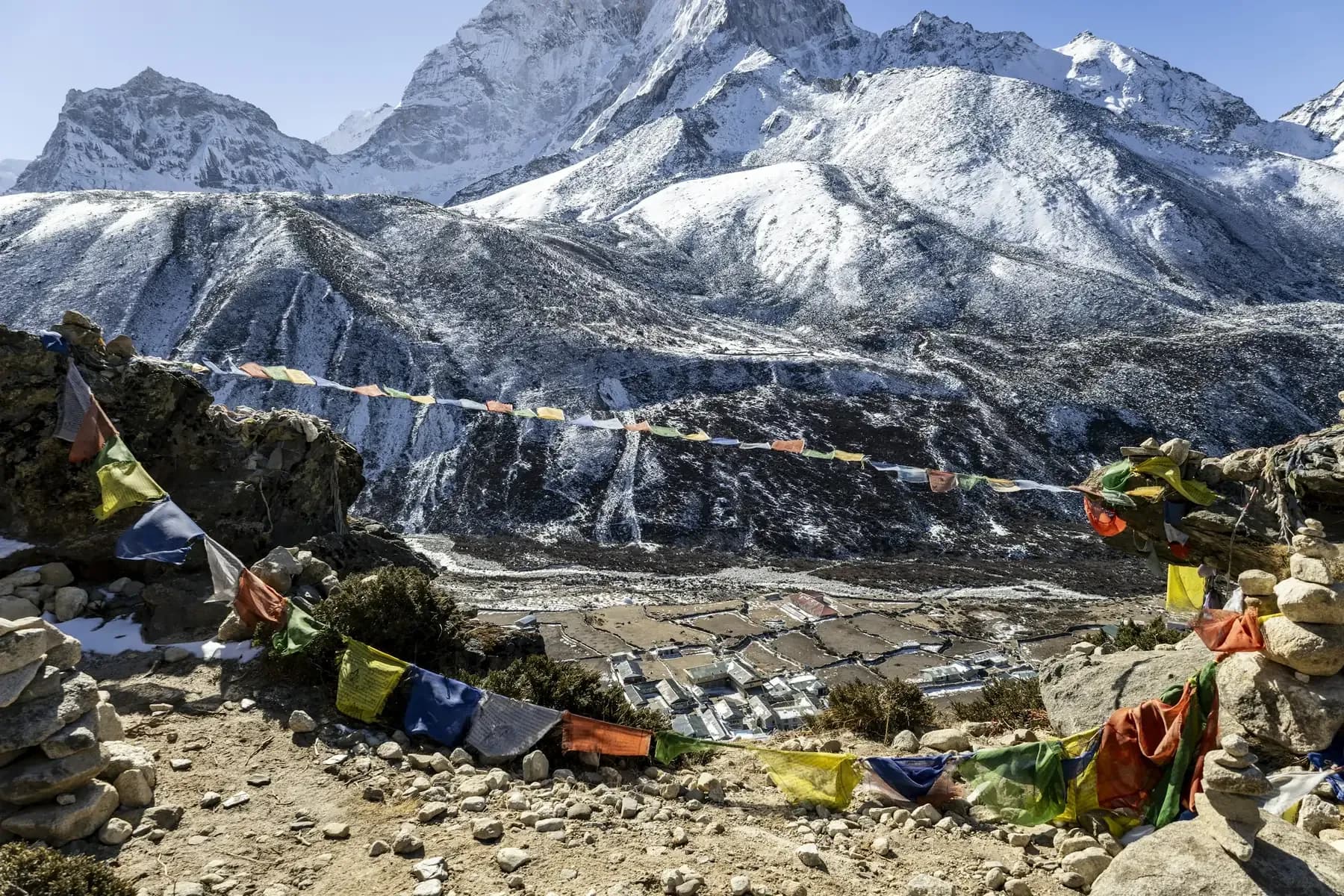 Prayer flags along the trail to Everest Base Camp