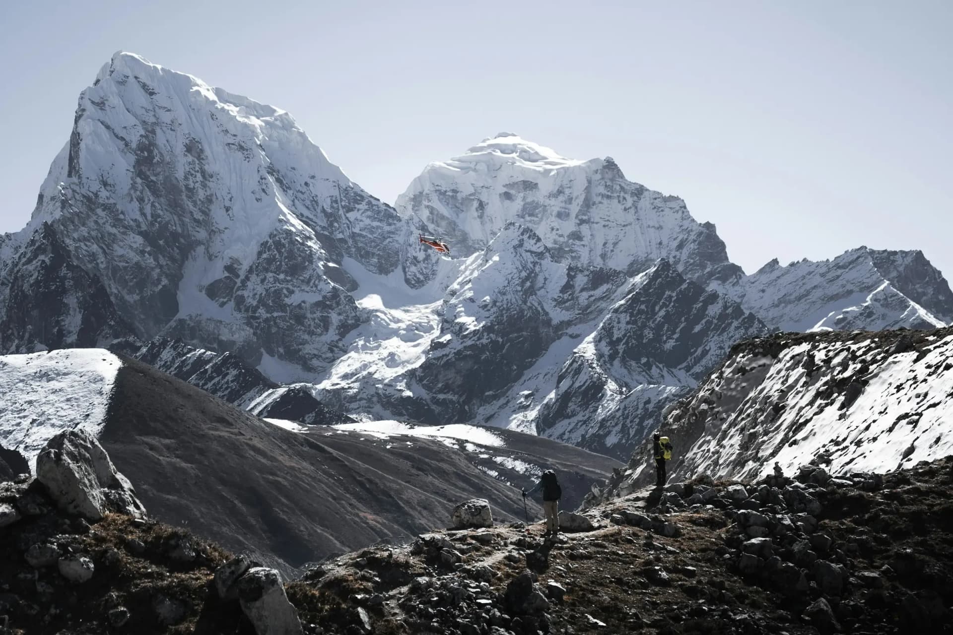 Rugged Khumbu peaks above the trail