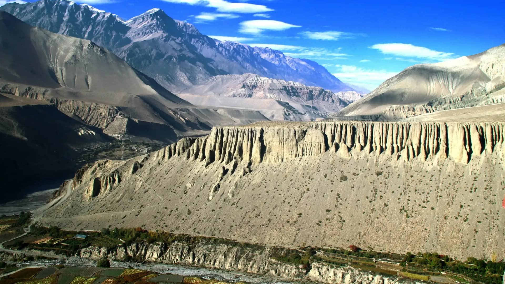 Eroded cliffs of the Mustang valley